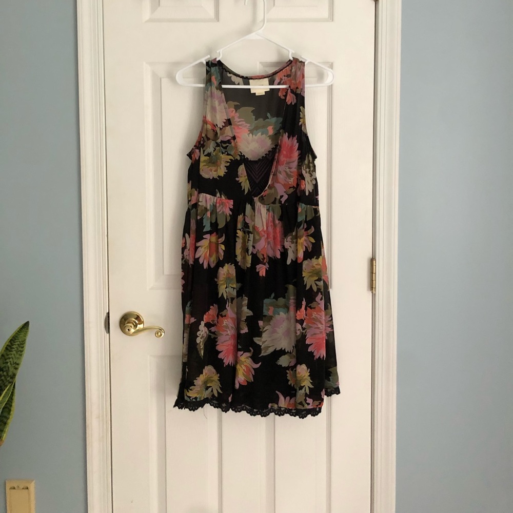 Anthropologie (Maeve Brand) Black Floaty Dress